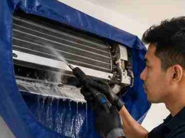 Aircon chemical wash in Johor Bahru by ZI Enterprise